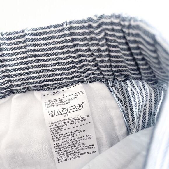 Banana Republic Womens Hayden Pants Pinstripes Blue White Size 4 - Picture 6 of 10